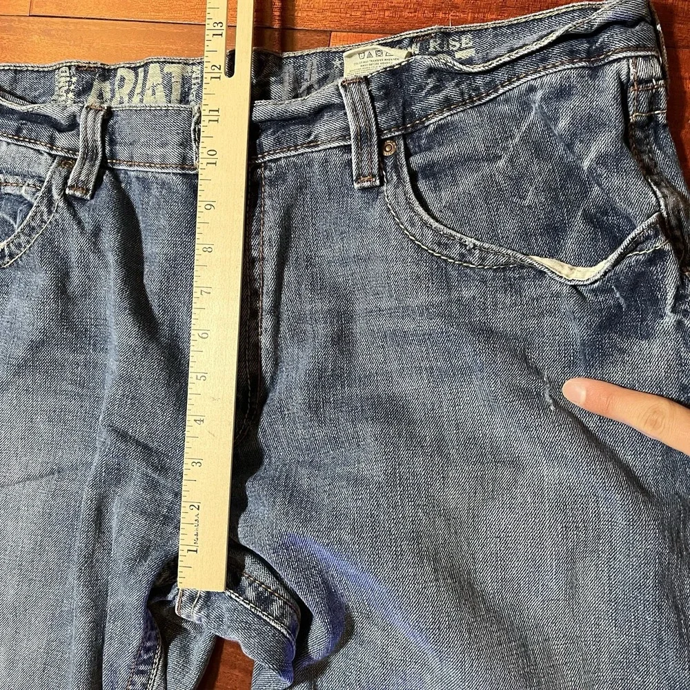 Ariat FR M4 Low Rise Boot Cut Jeans Mens 38x30 Blue Light Wash Workwear Cowboy